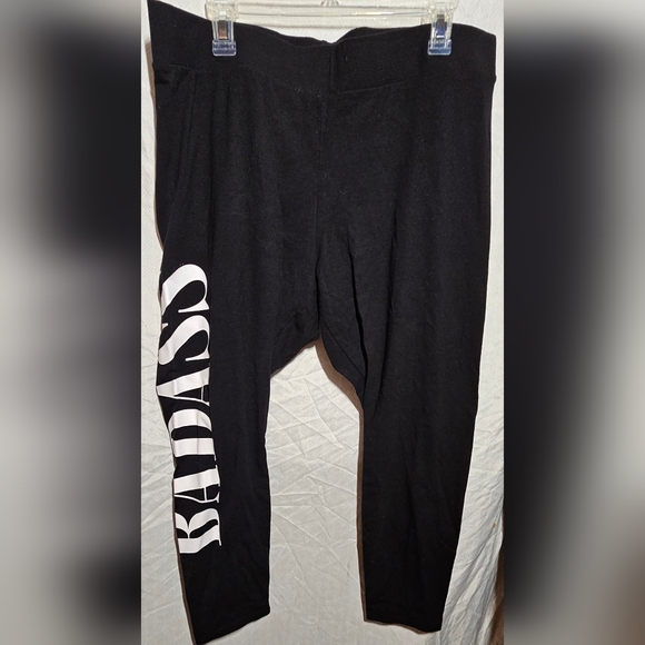 Torrid Black Joggers with White Graphic - Picture 1 of 4